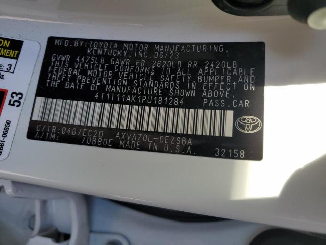 4T1T11AK1PU181284 - 2023 TOYOTA CAMRY SE NIGHT SHADE WHITE photo 12