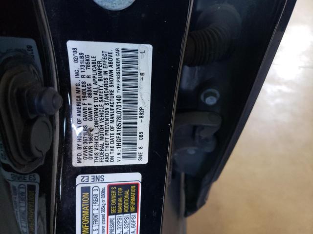 1HGFA16578L070140 - 2008 HONDA CIVIC LX BLACK photo 13