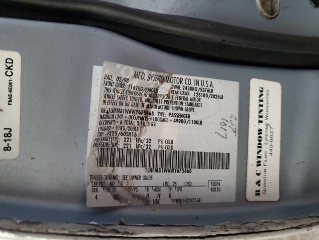 1LNFM81W6WY675468 - 1998 LINCOLN TOWN CAR EXECUTIVE BLUE photo 13