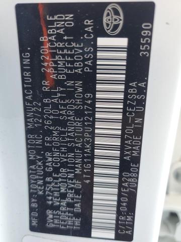 4T1G11AK3PU121749 - 2023 TOYOTA CAMRY SE NIGHT SHADE WHITE photo 13