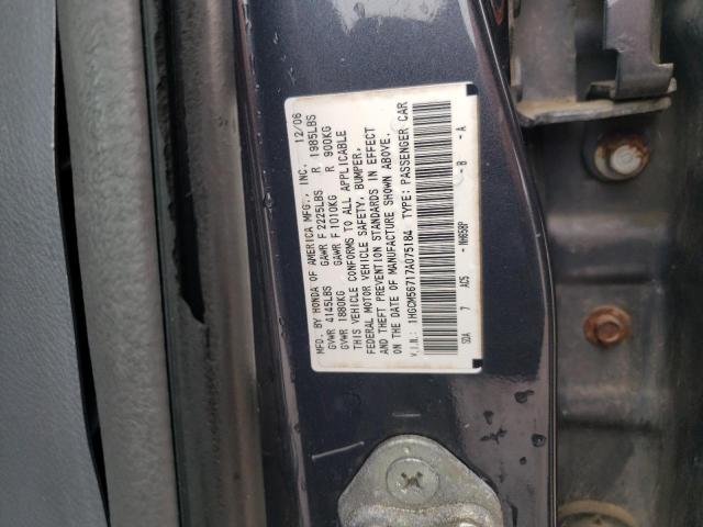 1HGCM56717A075184 - 2007 HONDA ACCORD EX GRAY photo 12