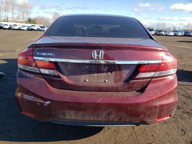 2HGFB2F58FH040870 - 2015 HONDA CIVIC LX MAROON photo 6