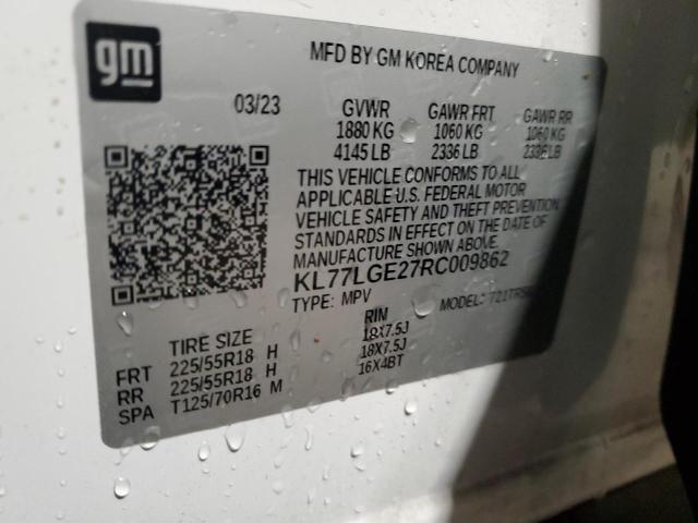 KL77LGE27RC009862 - 2024 CHEVROLET TRAX 1RS WHITE photo 14