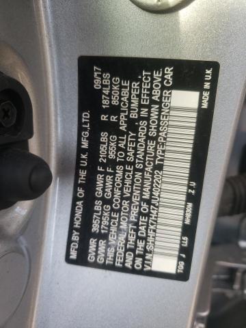 SHHFK7H47JU402202 - 2018 HONDA CIVIC SPORT 银色 照片 12