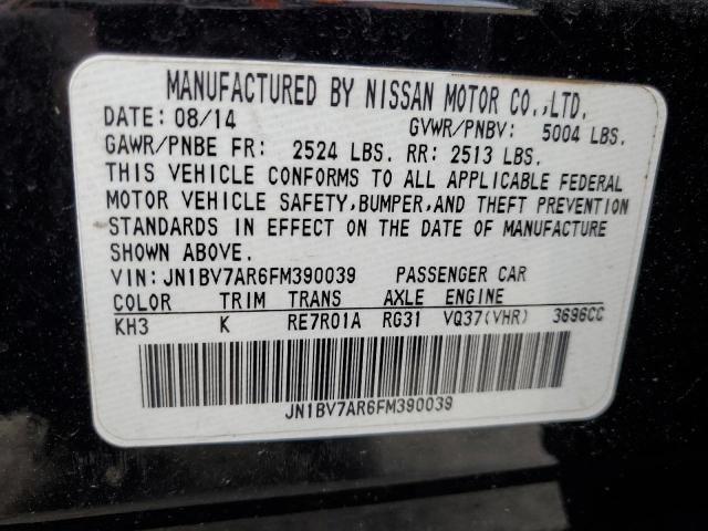 JN1BV7AR6FM390039 - 2015 INFINITI Q50 BASE BLACK photo 12