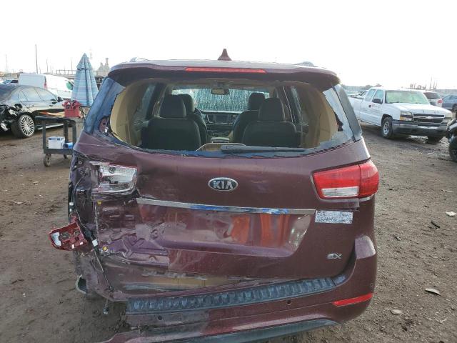 KNDMC5C15J6399285 - 2018 KIA SEDONA EX BURGUNDY photo 6