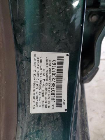 JHLRD78873C047160 - 2003 HONDA CR-V EX GREEN photo 13