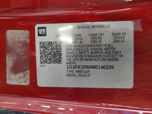 1G1FK1R69M0140239 - 2021 CHEVROLET CAMARO ZL1 红色 照片 12
