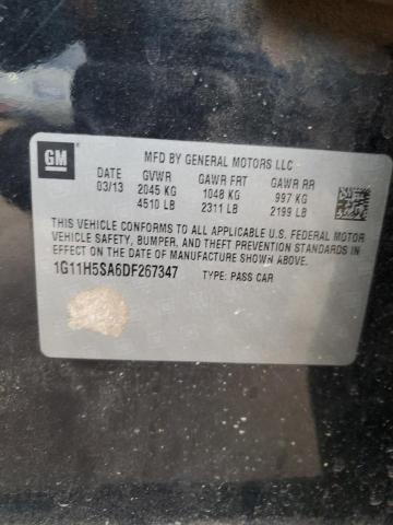 1G11H5SA6DF267347 - 2013 CHEVROLET MALIBU LTZ გრაფიტი ფოტო 12