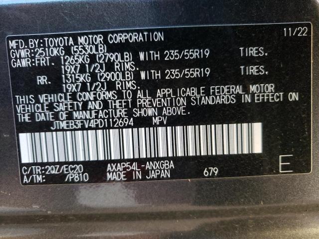 JTMEB3FV4PD112694 - 2023 TOYOTA RAV4 PRIME XSE GRAY photo 14