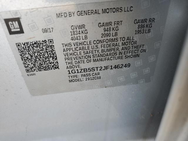 1G1ZB5ST2JF146249 - 2018 CHEVROLET MALIBU LS SILVER photo 12