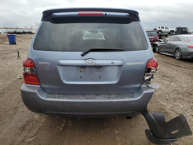 JTEGD21A570159253 - 2007 TOYOTA HIGHLANDER BLUE photo 6