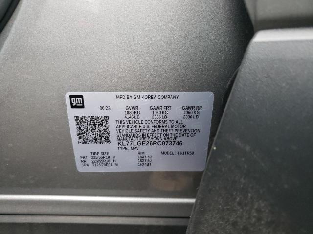 KL77LGE26RC073746 - 2024 CHEVROLET TRAX 1RS SILVER photo 12