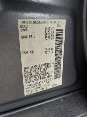 1N4AL3AP4JC175818 - 2018 NISSAN ALTIMA 2.5 GRAY photo 12