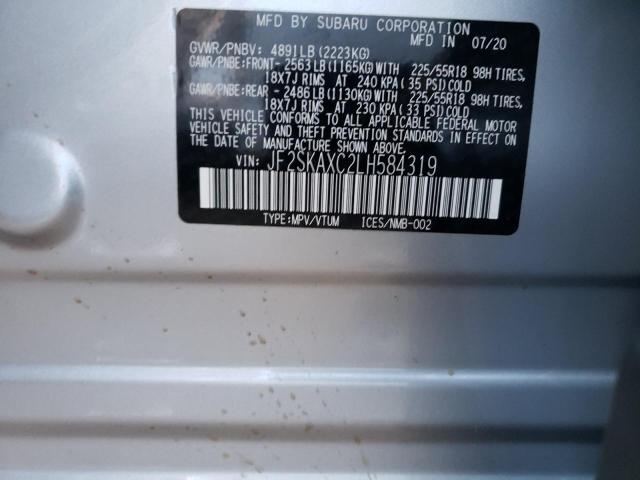 JF2SKAXC2LH584319 - 2020 SUBARU FORESTER TOURING 银色 照片 14