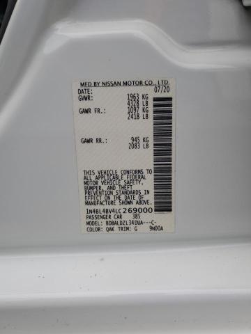 1N4BL4BV4LC269000 - 2020 NISSAN ALTIMA S WHITE photo 13