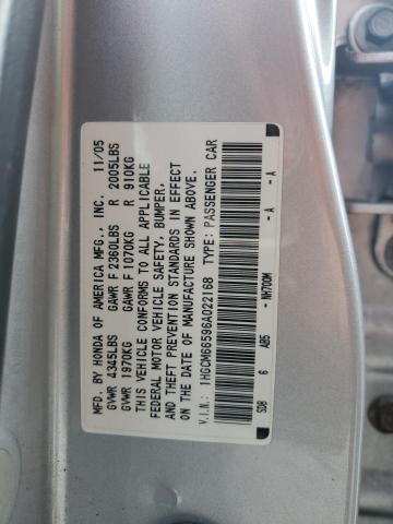 1HGCM66596A022168 - 2006 HONDA ACCORD EX SILVER photo 12