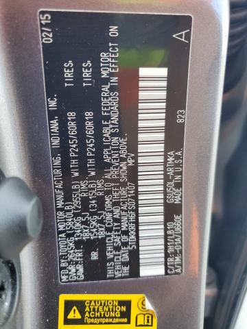 5TDKKRFH6FS071407 - 2015 TOYOTA HIGHLANDER XLE Մոխրագույն լուսանկար 14