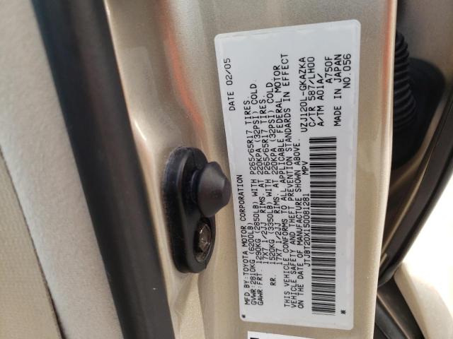 JTJBT20X150081281 - 2005 LEXUS GX 470 GOLD photo 12