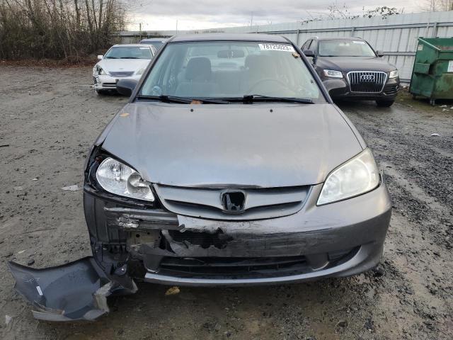 2HGES16535H521887 - 2005 HONDA CIVIC LX GRAY photo 5