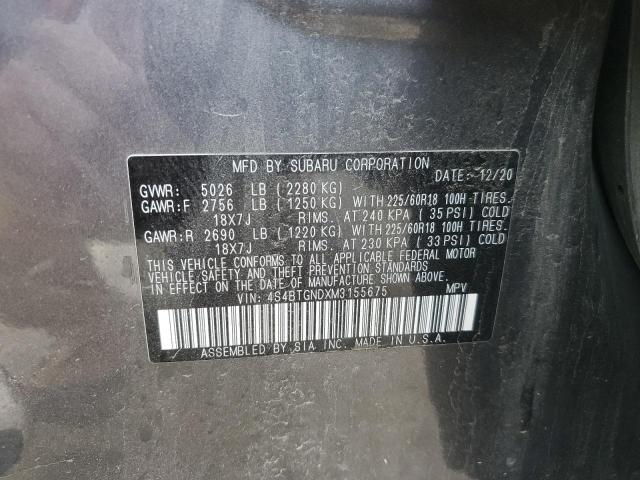 4S4BTGNDXM3155675 - 2021 SUBARU OUTBACK LIMITED XT GRAY photo 12