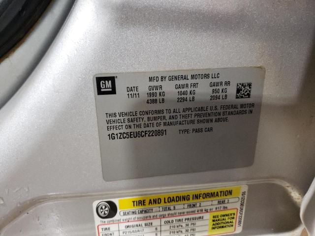 1G1ZC5EU6CF220891 - 2012 CHEVROLET MALIBU 1LT SILVER photo 12