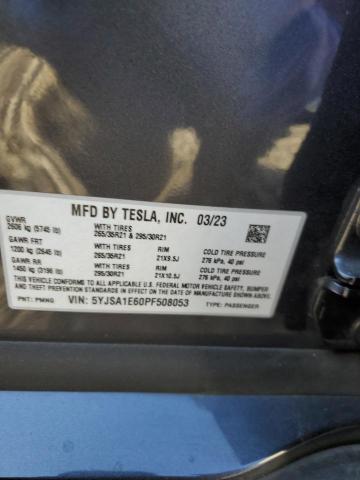 5YJSA1E60PF508053 - 2023 TESLA MODEL S CHARCOAL photo 12