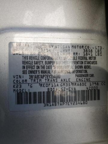 3N1AB7AP7EY254680 - 2014 NISSAN SENTRA S SILVER photo 13