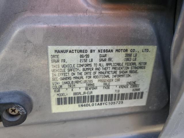 1N4DL01A8YC105725 - 2000 NISSAN ALTIMA XE SILVER photo 12