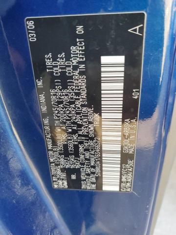 5TBRU34176S466572 - 2006 TOYOTA TUNDRA ACCESS CAB SR5 BLUE photo 12