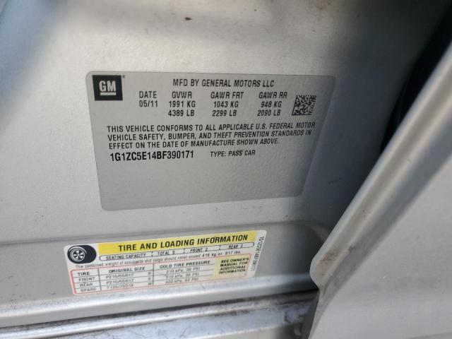 1G1ZC5E14BF390171 - 2011 CHEVROLET MALIBU 1LT Күміс фото 13