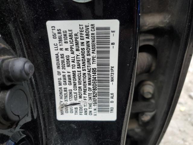 19XFB2F80DE041495 - 2013 HONDA CIVIC EX BLACK photo 12