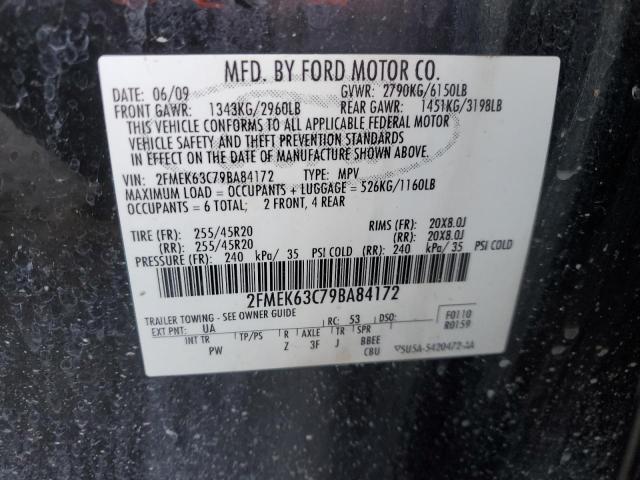 2FMEK63C79BA84172 - 2009 FORD FLEX LIMITED BLACK photo 14