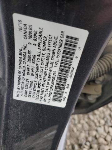 2HGFC2F80KH500315 - 2019 HONDA CIVIC SPORT 灰色 照片 12