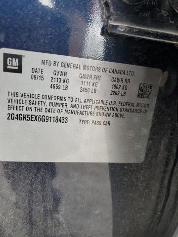 2G4GK5EX6G9118433 - 2016 BUICK REGAL 蓝色 照片 12