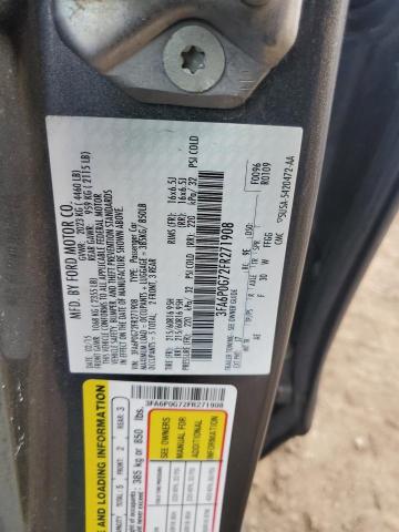 3FA6P0G72FR271908 - 2015 FORD FUSION S GRAY photo 12