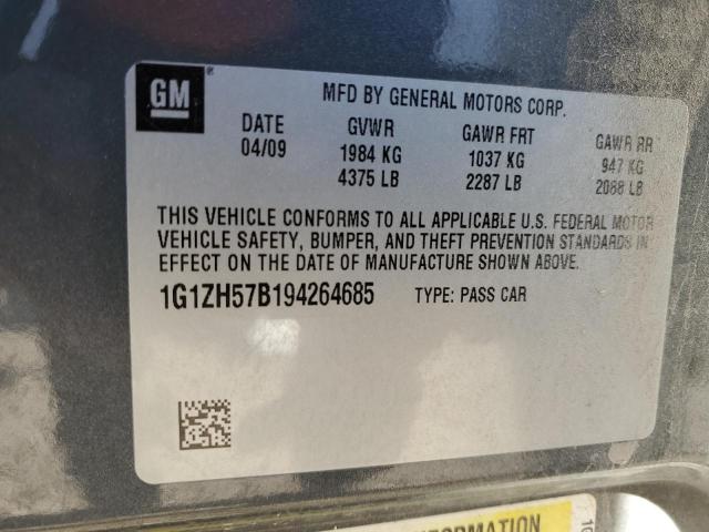 1G1ZH57B194264685 - 2009 CHEVROLET MALIBU 1LT BLUE photo 12