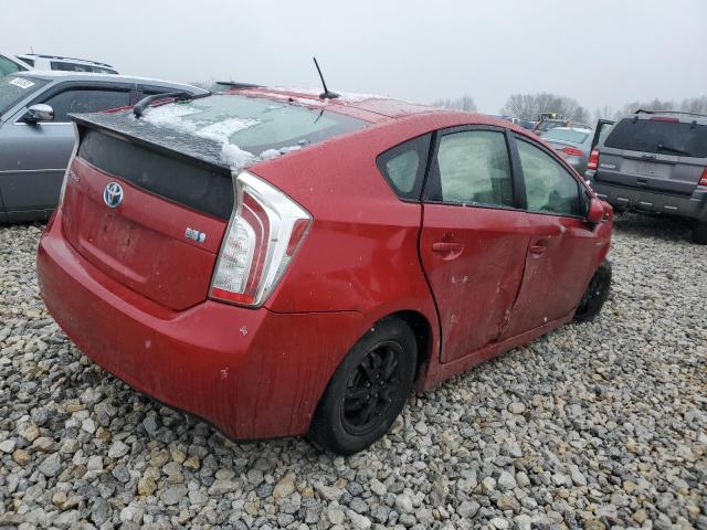 JTDKN3DU7D1649142 - 2013 TOYOTA PRIUS RED photo 3