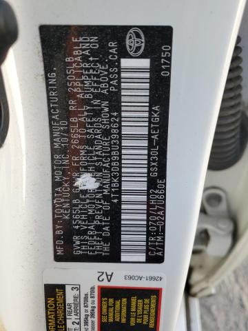 4T1BK3DB9BU398624 - 2011 TOYOTA AVALON BASE 白色 照片 12