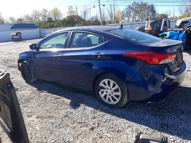 KMHDH4AE3DU537421 - 2013 HYUNDAI ELANTRA GLS BLUE photo 2