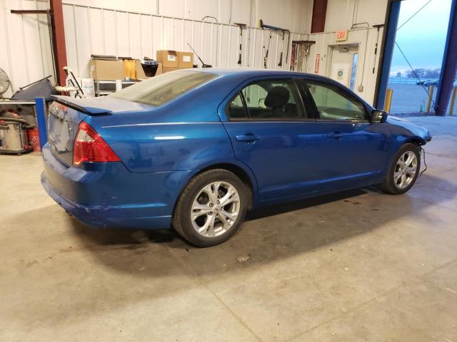 3FAHP0HA3CR284469 - 2012 FORD FUSION SE BLUE photo 3