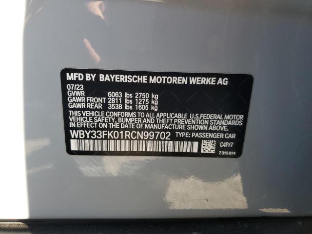 WBY33FK01RCN99702 - 2024 BMW I5 EDRIVE 40 SILVER photo 13