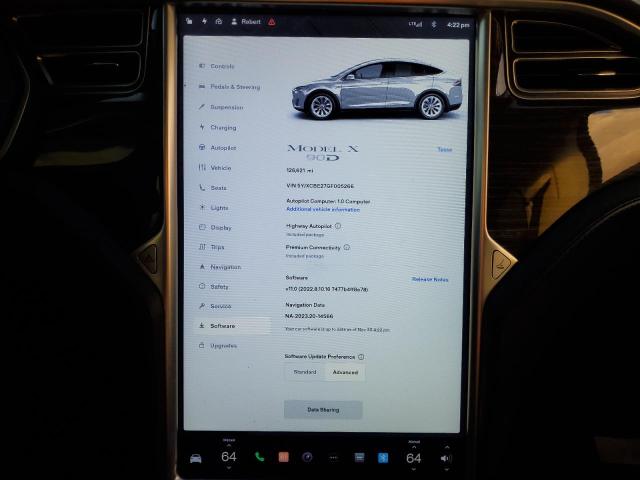 5YJXCBE27GF005266 - 2016 TESLA MODEL X SILVER photo 9