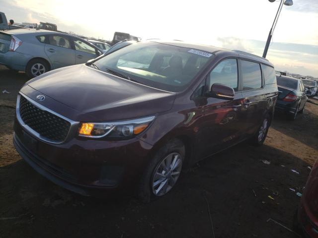 KNDMB5C16J6385978 - 2018 KIA SEDONA LX BURGUNDY photo 1