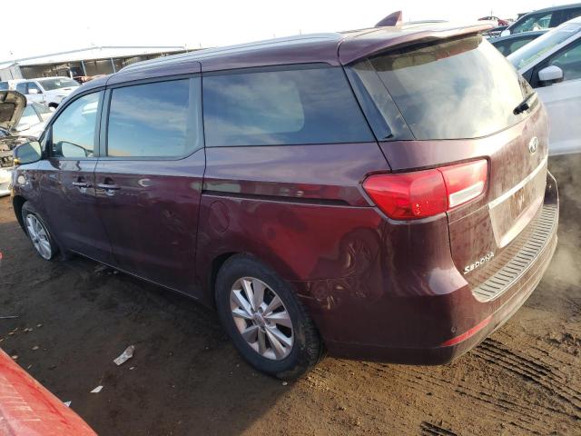 KNDMB5C16J6385978 - 2018 KIA SEDONA LX BURGUNDY photo 2