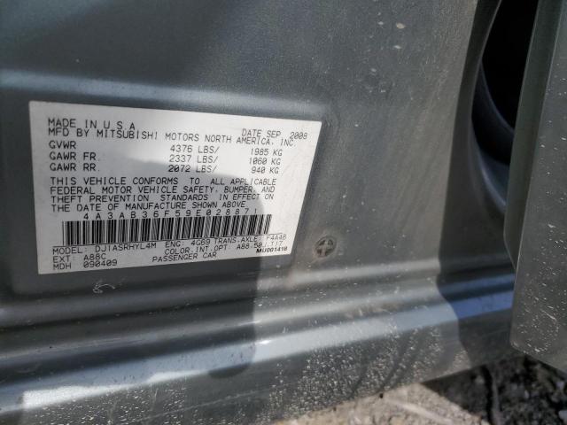 4A3AB36F59E028871 - 2009 MITSUBISHI GALANT ES GRAY photo 12