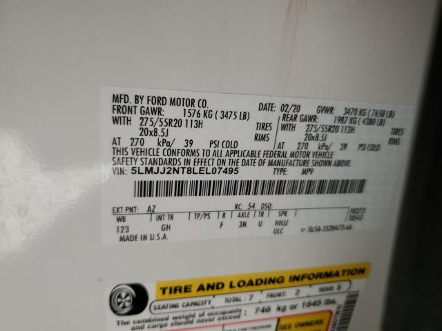 5LMJJ2NT8LEL07495 - 2020 LINCOLN NAVIGATOR თეთრი ფოტო 13