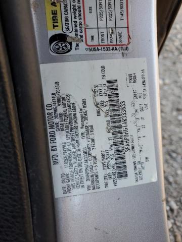 3FAHP0HG1AR333833 - 2010 FORD FUSION SE GRAY photo 12