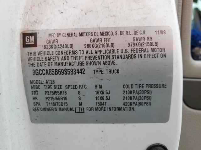 3GCCA85B69S583442 - 2009 CHEVROLET HHR PANEL LS WHITE photo 12