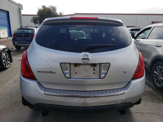 JN8AZ08T26W424721 - 2006 NISSAN MURANO SL SILVER photo 6